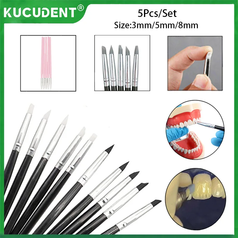 

5Pcs/Pack Dental Resin Brush Pens Silicone Nails Art Brushes Shaping Line DIY Drawing Composite Cement Porcelain Teeth Tools