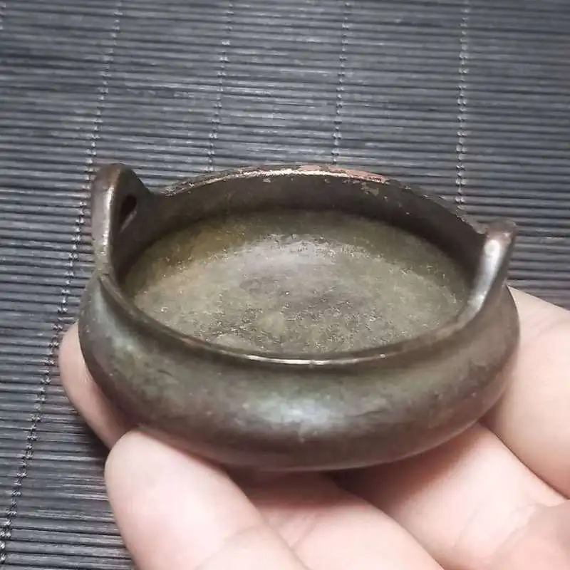 , pure copper , three-legged , Zen-style incense burner for tea ceremonies, hou