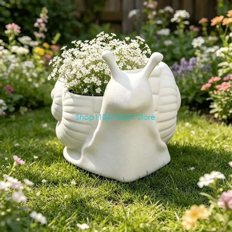 D8KF Snail Pattern Plant Pot for Bedroom,Desk, or Windowsill Lovely Animal Decoration