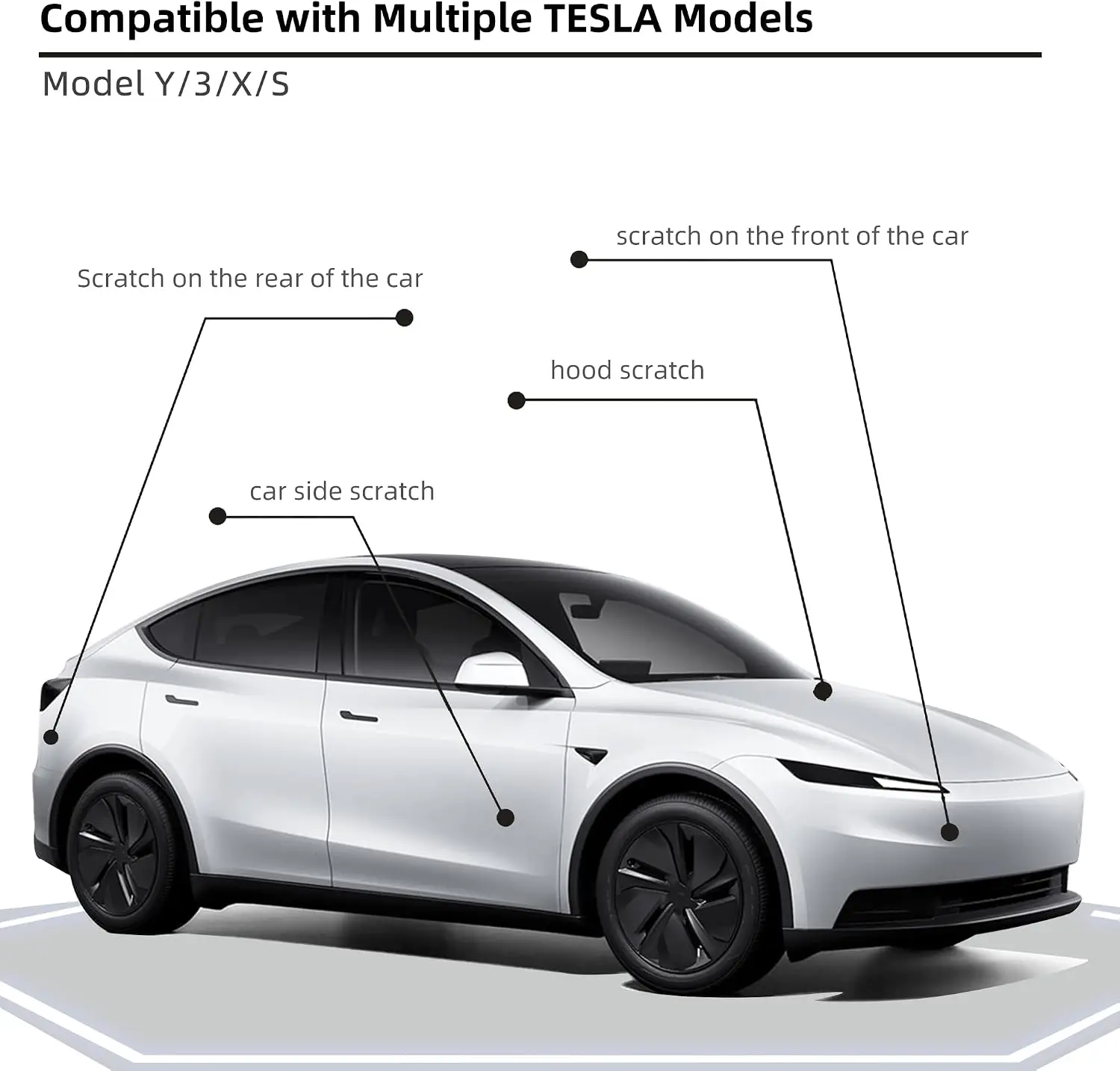 Pearl White Multi-Coat(PPSW) Car Paint Touch Up Pen Compatible with Tesla,2-In-1 Color Accurate Touch Up Car Scratch Repair Pain
