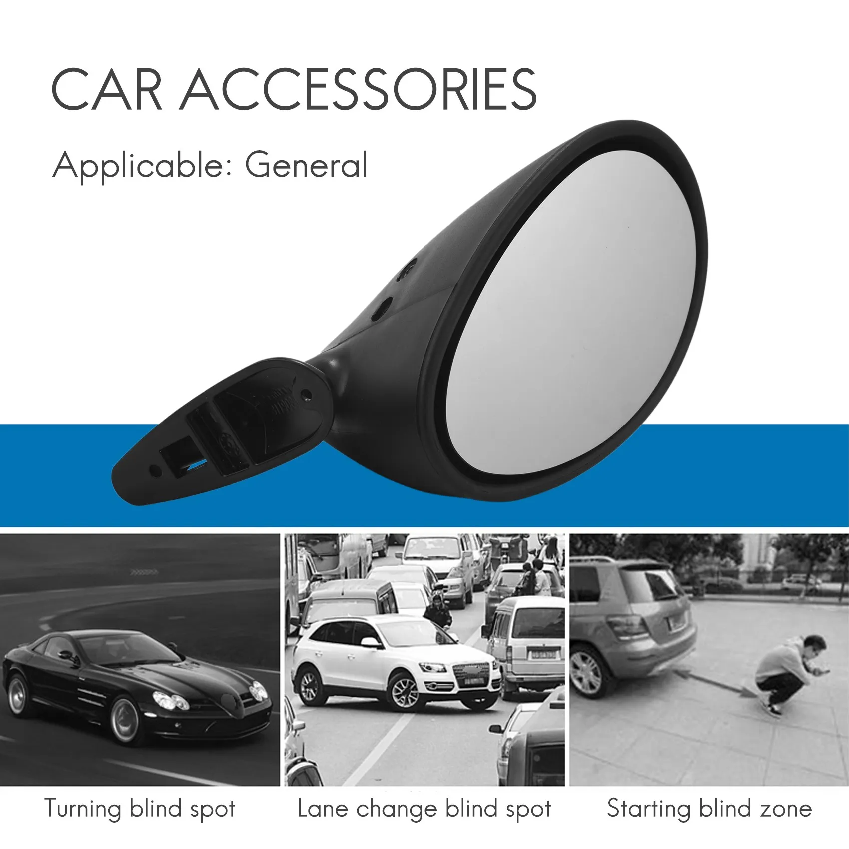 Classic Retro Door Wing Side Mirror Car Matte Rearview Mirror California Style Car Accessories Black L+R White