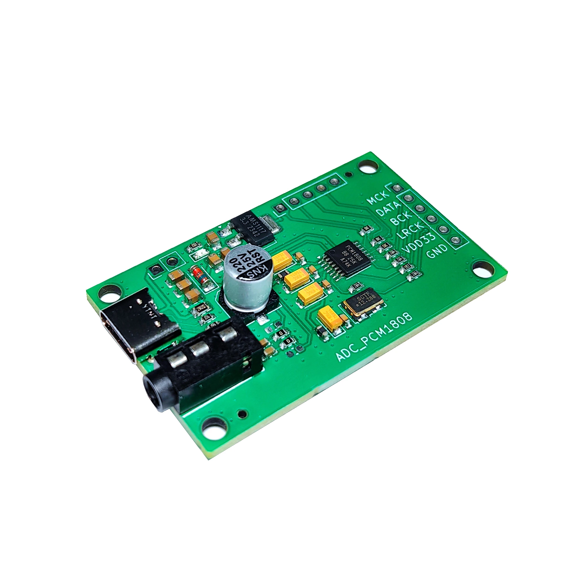 PCM1808 ADC AUX 3.5 Stereo Single-ended Analog Audio to I2S Digital Output Board Encoding Module