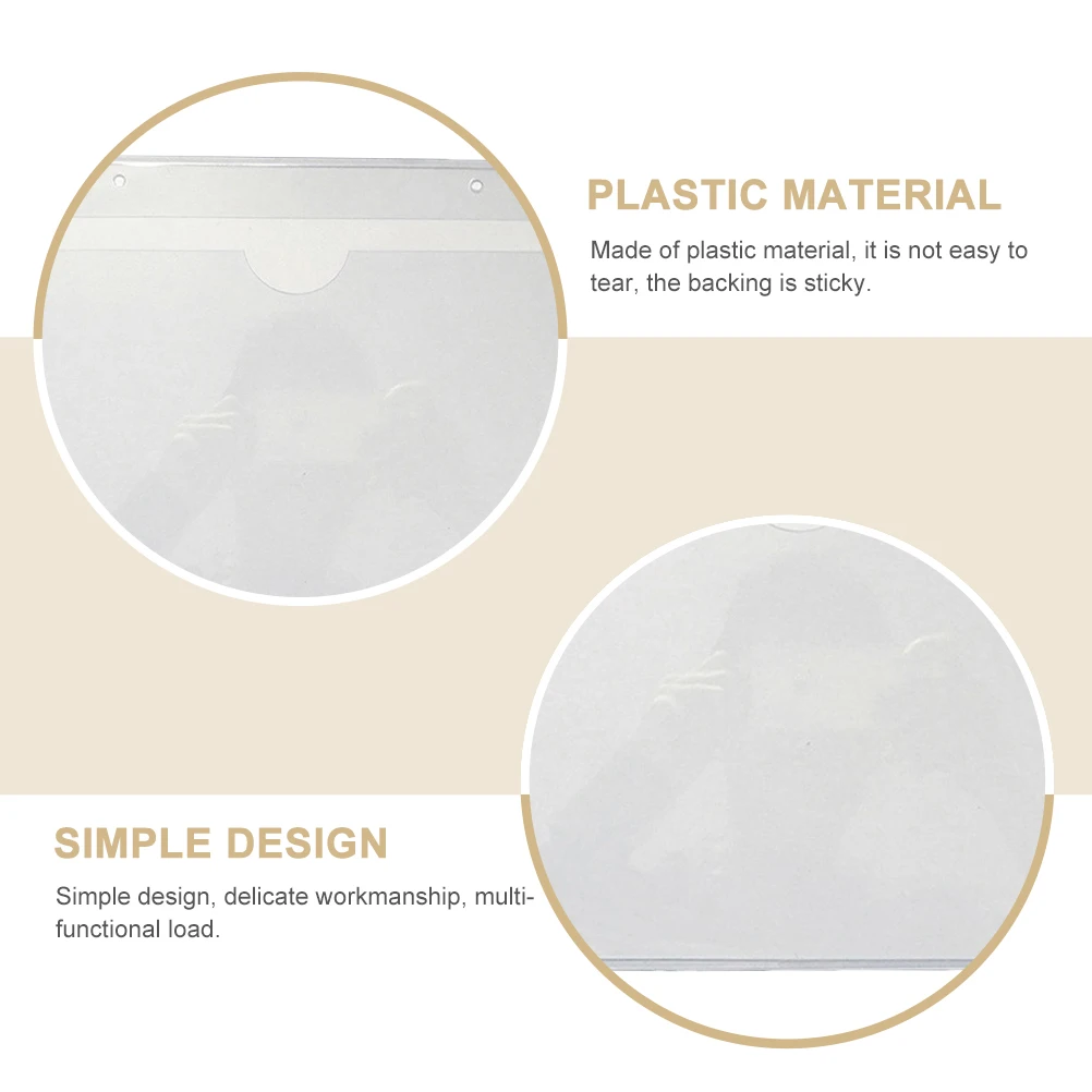 

20pcs Label Bag Clear Self Adhesive Top Open Card Holder Packaging Supplies PVC Material Dustproof Waterproof