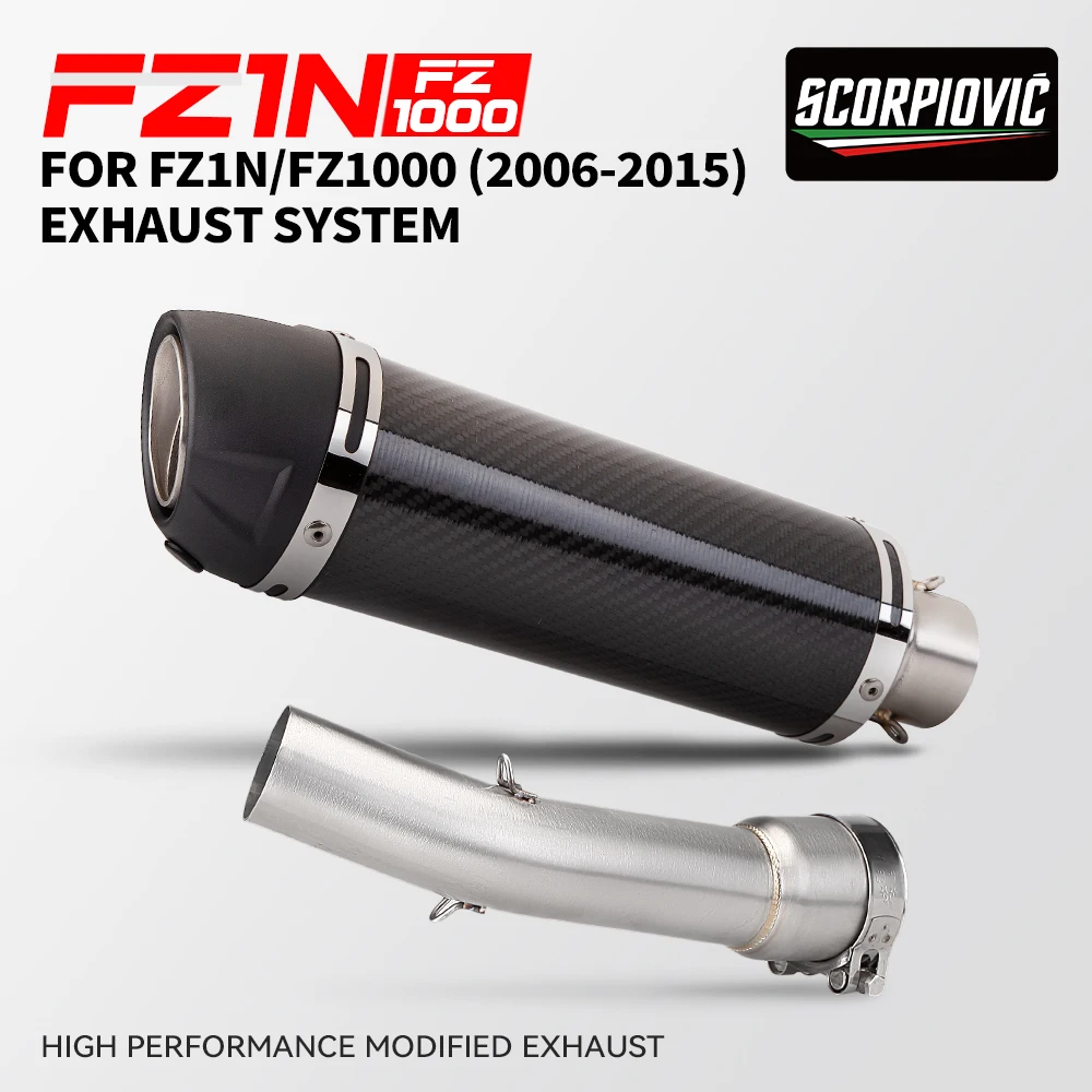 Slip On Motorcycle Escape Muffler For FZ1 N S F FZAER FZ1N FZ1000 ZX1000 2005-2016 Middle Link Pipe