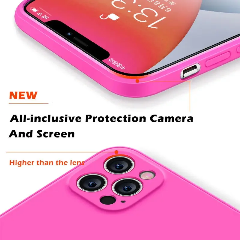 Fashion Case For iPhone 15 14 13 12 11 Pro Max 15 14 Plus New Liquid Silicone Soft Luxury Cover funda