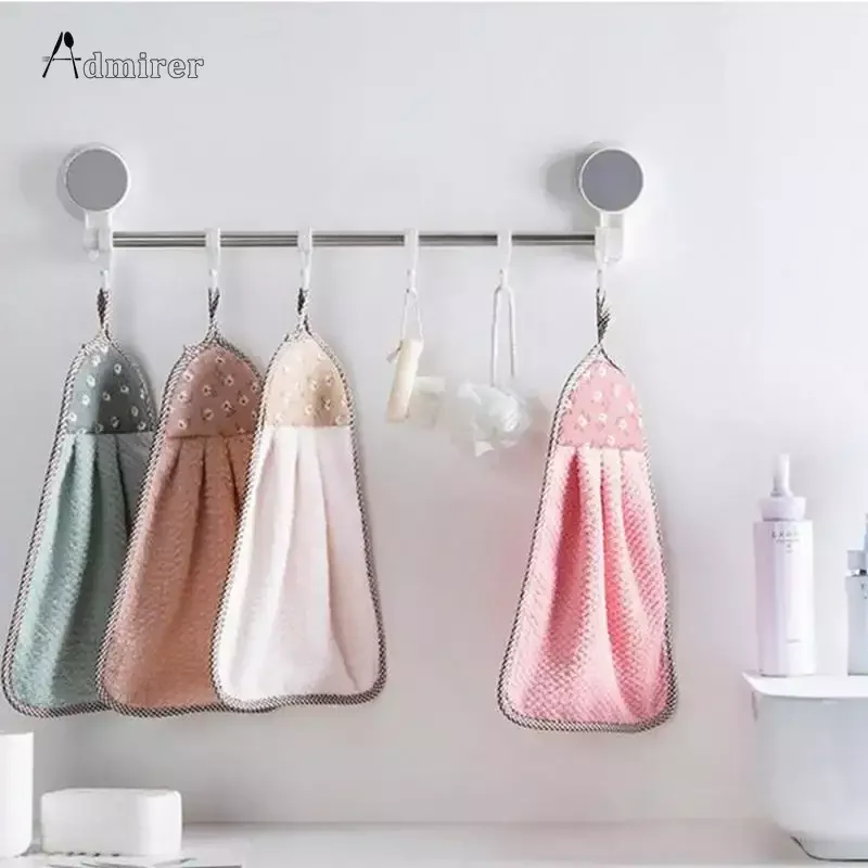 Kitchen Towel Household Soft Hangable Bathroom Coral Velvet Towel Korean Style Hand Towel Cartoon Style Kitchen Home Supplies