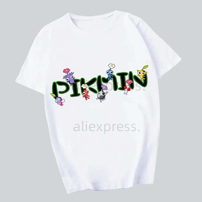 Pikmin imprimé t-shirt hommes rétro lavé hauts T-shirts Harajuku t-shirt Streetwear Hip Hop hommes T-shirts