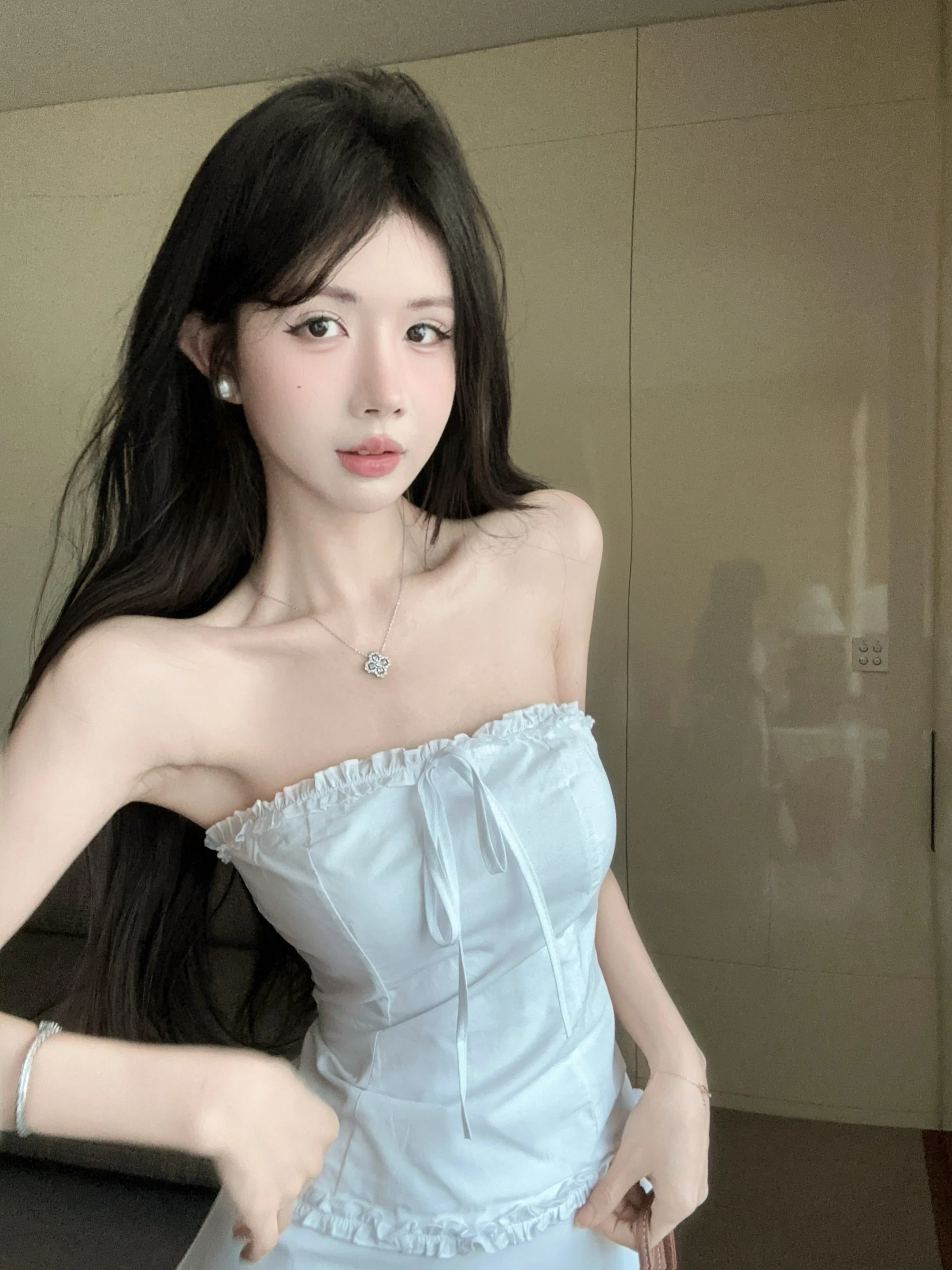 

Summer New Style Slimming Strapless Floral Top Long Skirt Fashionable Two-Piece Set Women's Midi Dress Casual Wear