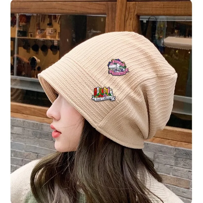 Cartoon Book Flower English Brooch Creative Alloy Pin Badge DIY Clothes Bags Shoes Hat Scarf T-shirt Jeans Accessories