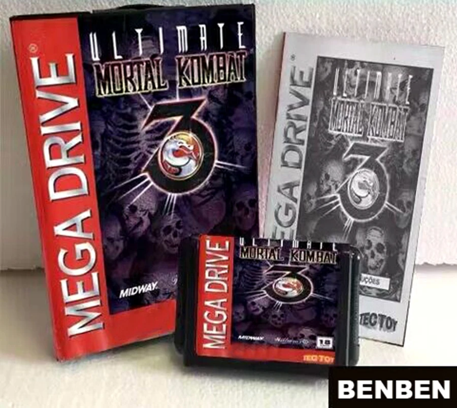 

Ultimate Mortal Kombat 3 MD Game Card with BR Box and Manual for 16 Bit Sega Megadrive Genesis Console