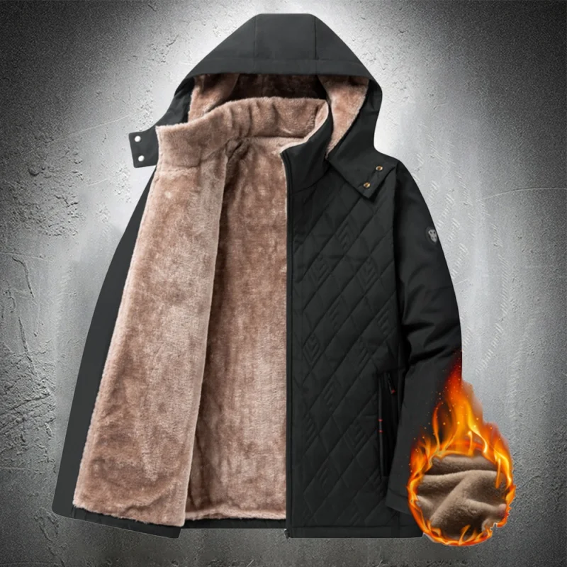 

Parkas Jacket Men Hooded Fleece Lined Outdoor Jackets Keep Warm Windbreaker Thicken Winter Jacket Men Casual Coats Nice Basic