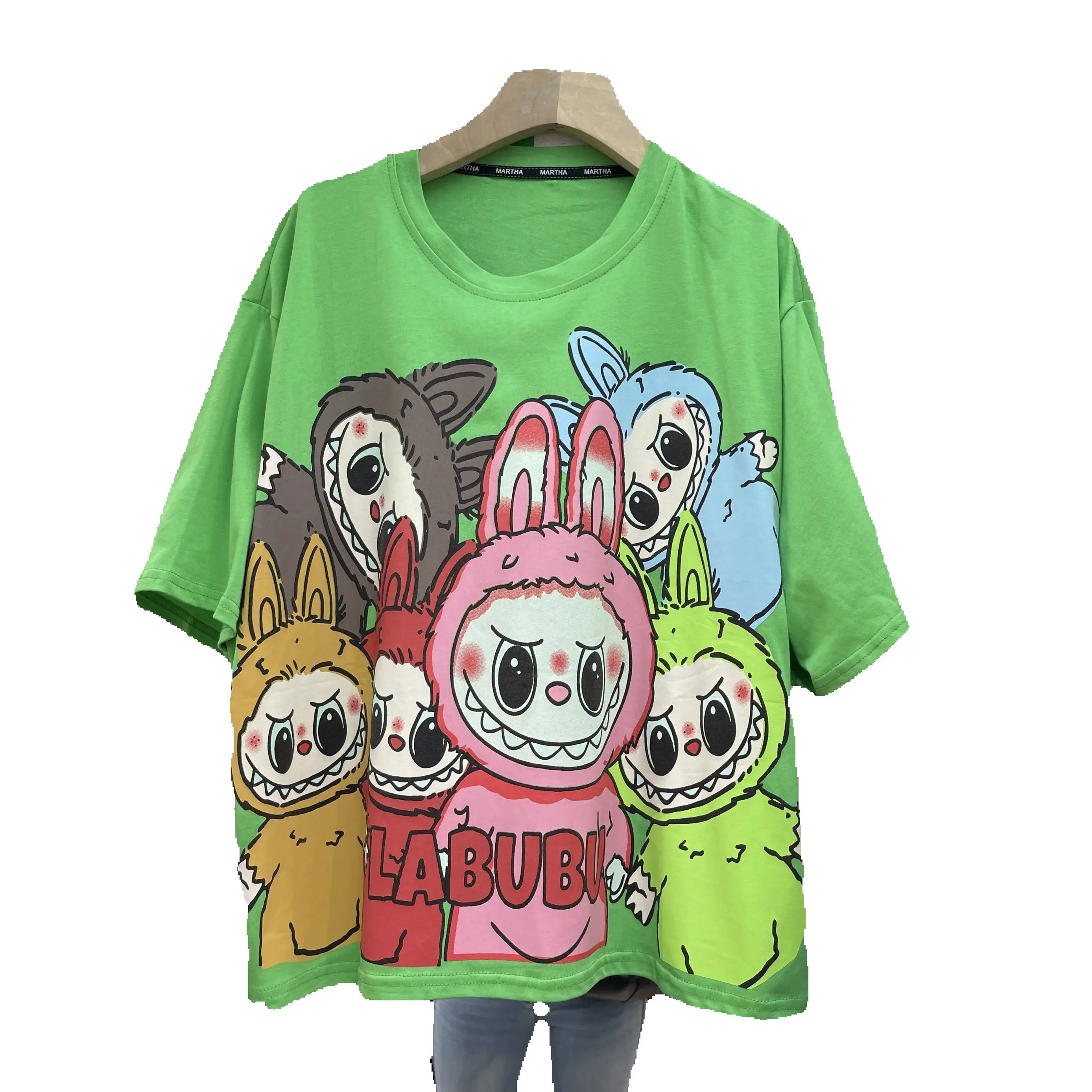 

Trendy Cartoon Printed Women Short Sleeve T-shirt All-match O-neck Oversize Pullover Top 2025 Spring Summer Students Cotton Tees