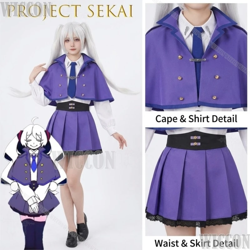 

Project Sekai Super Hates Blue Cloak Style Full Set Cosplay Costume Anime Game Character Outfit For Comic Con ダイダイダイダイダイキライ Cos