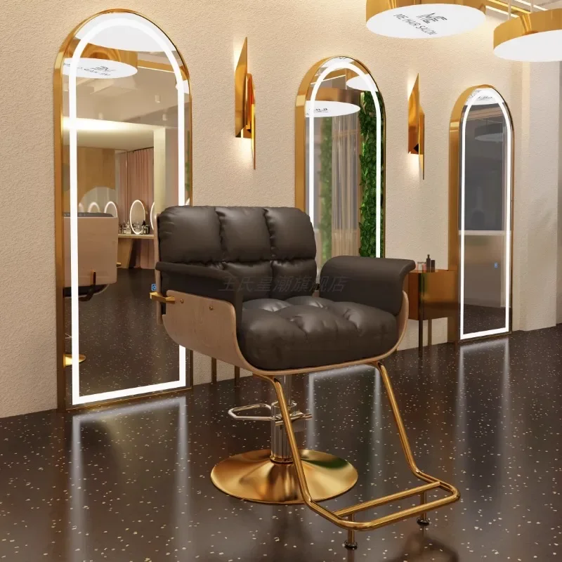 Silla Barberia-Chaise de barbier haute réglable, fauteuil inclinable pour shampoing, coiffeur de tatouage, meubles de beauté de luxe