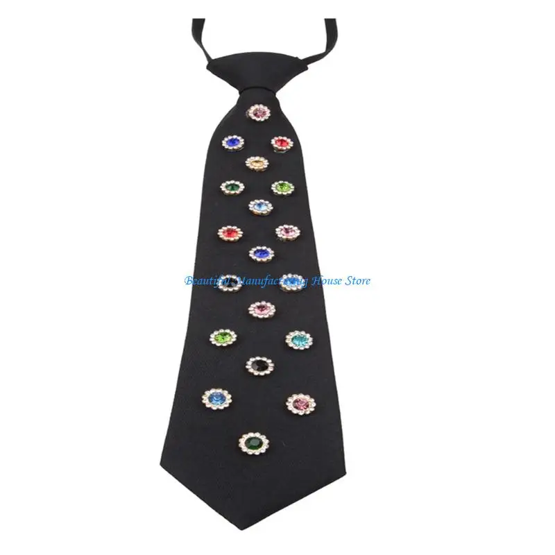E56A Modern Two Step Crystal Design Tie For Office Wear Easy To Maintain