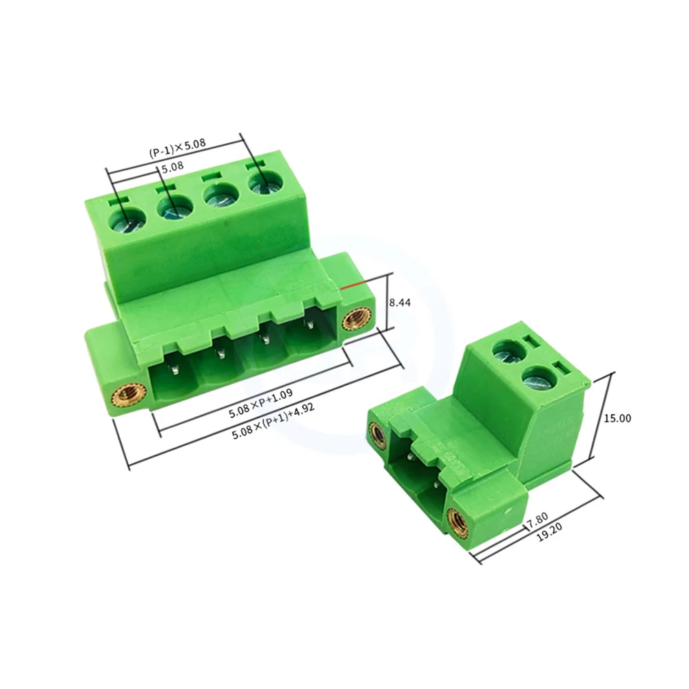 (10 pcs) KF 2EDGRKP 5.08MM 5.0MM With Ears Solderless Aerial Butt Pair Plug-In Terminal Receptacle 15EDGRKP 5.0/5.08 2-24Pin