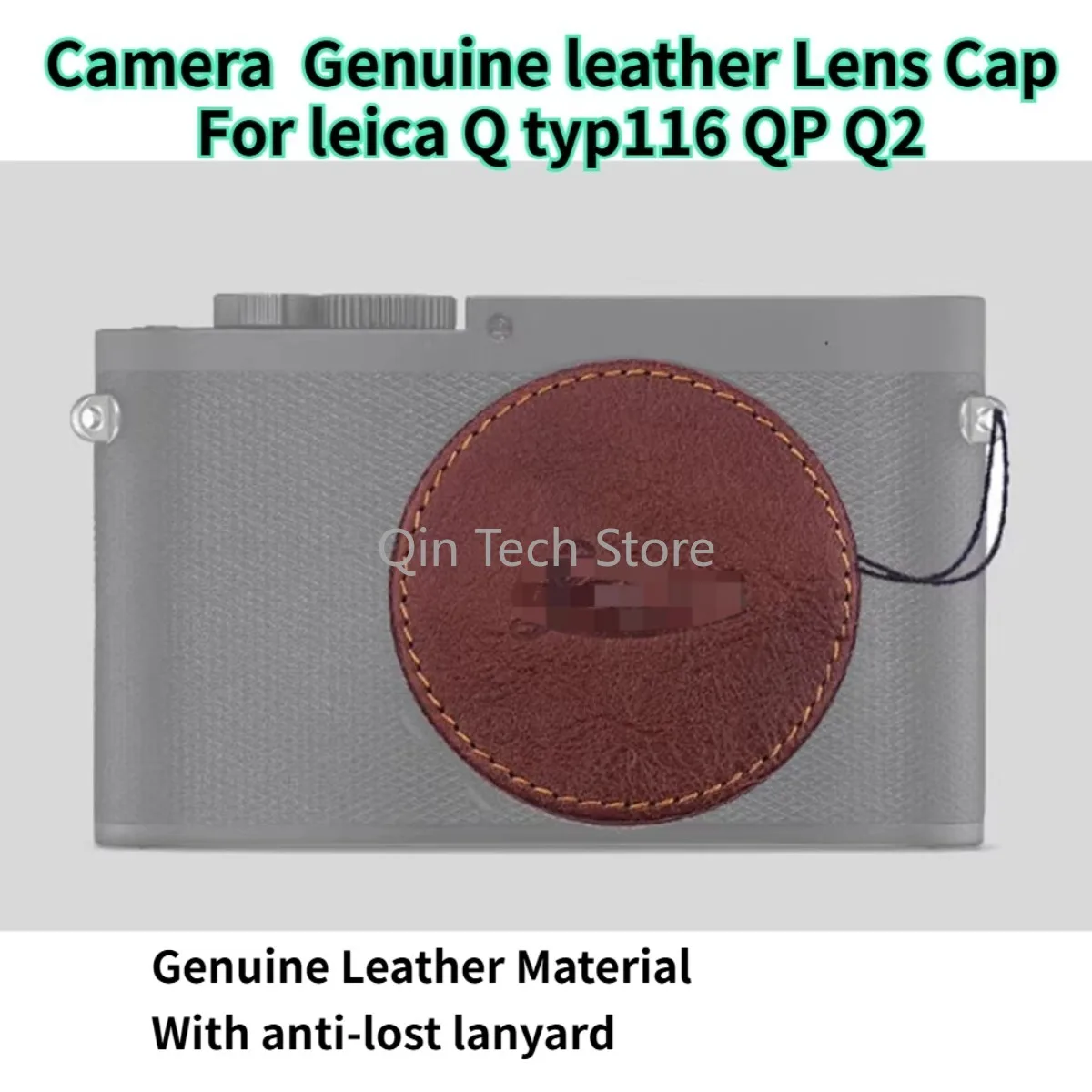 Ægte Læder Objektivdæksel til Leica Q-serie