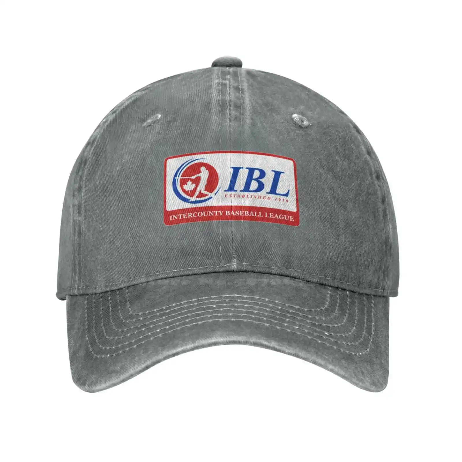 Casquette en denim avec logo de la ligue de baseball Intercounty, chapeau de qualité