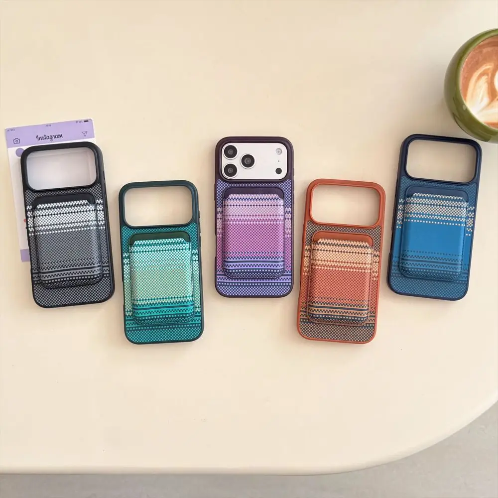 

Retro Colorful Leather Detachable Simple Phone Cover for iPhone Air 17 16e 15 14 Plus 13 12 Pro Max with Card Case