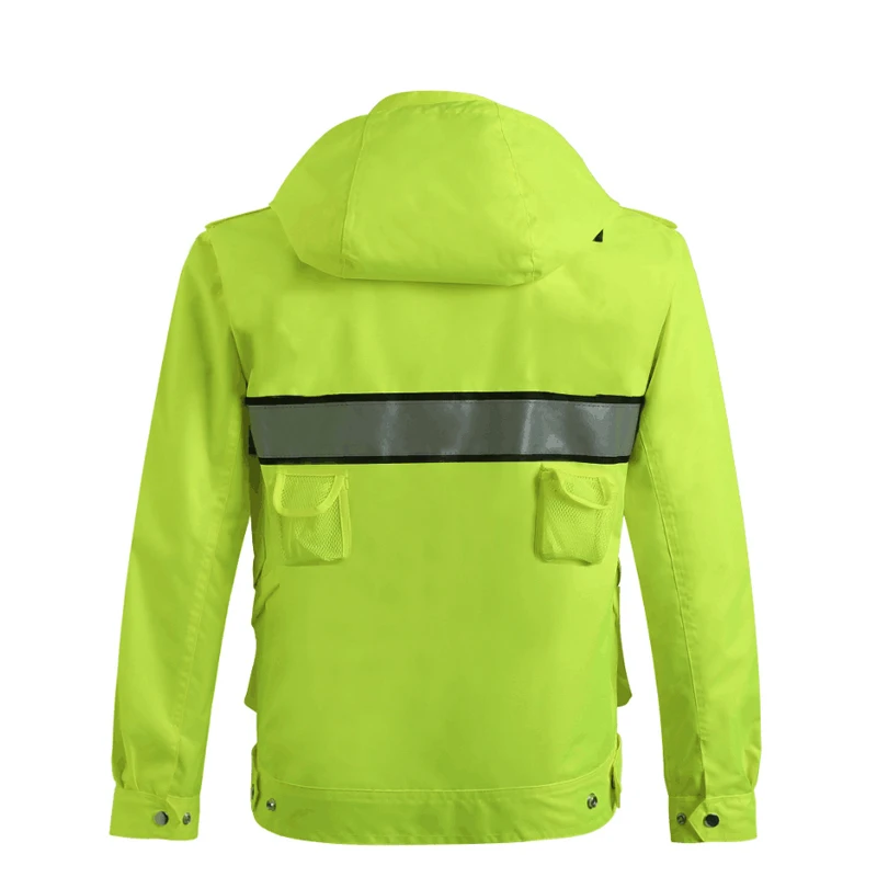 Hi Vis Workwear Safety Jacket Reflective Jacket Raincoat Men Waterproof Outwear Men Multi Pockets Jacket Working Uniform