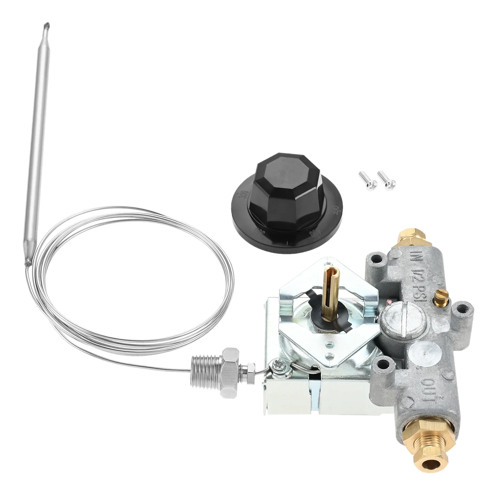 Термостат для газовой фритюрницы, совместимый с Pitco P5047588 GSA60301800 4290-006, газовый термостат с диапазоном F 200-400 F, 1/4 дюйма, Mpt, коробка для вещей
