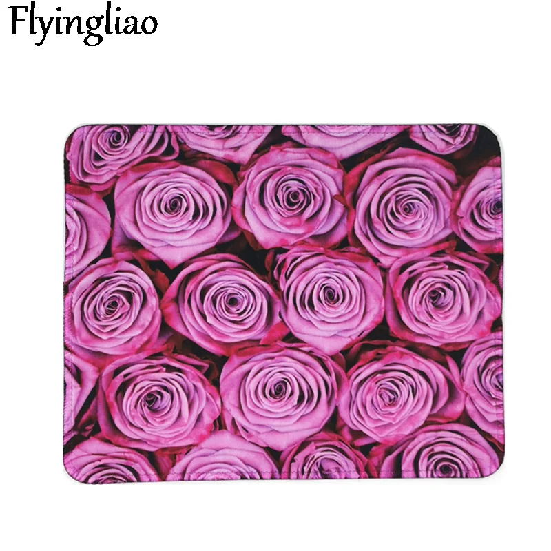 Blue Rose Flowers Creative Office Keyboard Pad Kawaii Laptop Mouse Mat Anti Slip Desk Mats Custom Desk Pad  Mouse Pad Wrist 