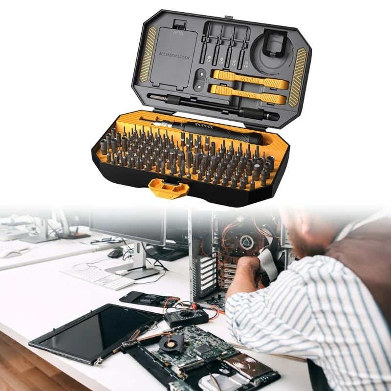 New 145 in 1 Screwdriver Ergonomic Handle with Tip Suitable for Easy Storage Convenient Computer Laptop Repair Work
