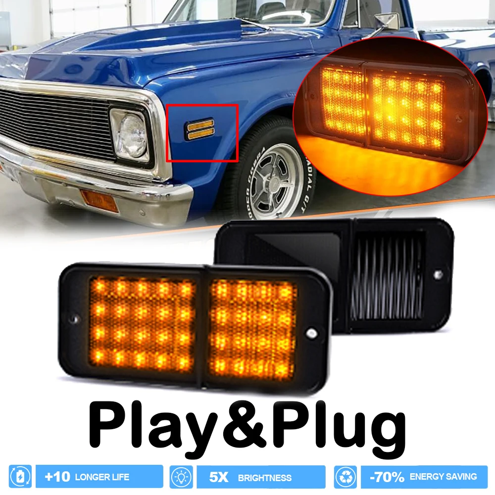 

Дымчатый передний крыло, светодиодный боковой габаритный фонарь, сигнальная лампа для GMC Jimmy Suburban Chevrolet C/K Series K5 Blazer C10