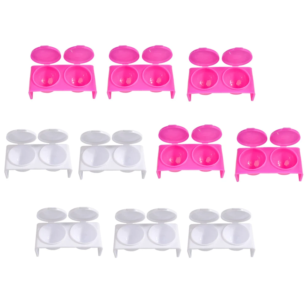 

10Pcs Crystal Liquid Double Hole Nail Art Cup Portable Manicure Tools Lightweight for Home Professional Use Nail Art Equipment