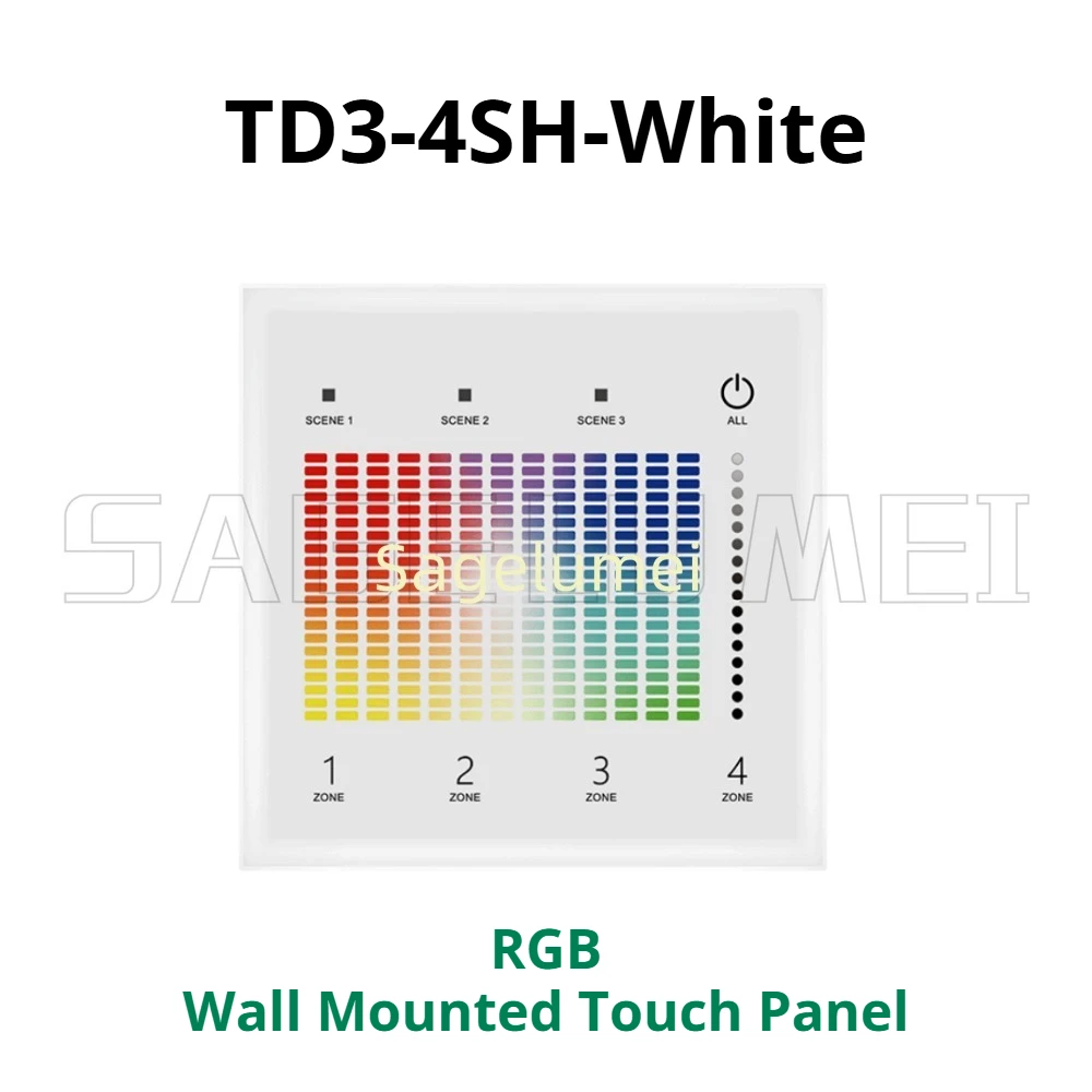 DALI Master to Control DALI DT6/DT8 Devices Applied in Schools Retail Hospitals Offices 4 Zone 1-5 Color Touch Panel Series Used