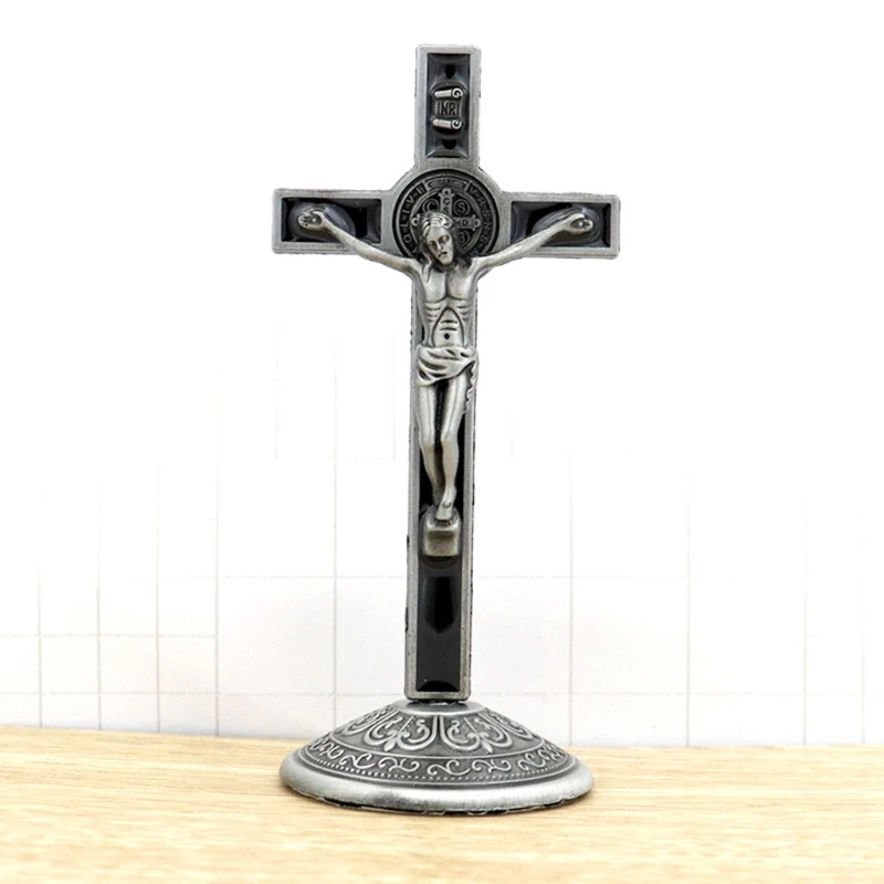 Holy Table for Cross Jesus Christ on the Stand Christian Church Relics Figurines Catholic Antique Home Decoration Dropship