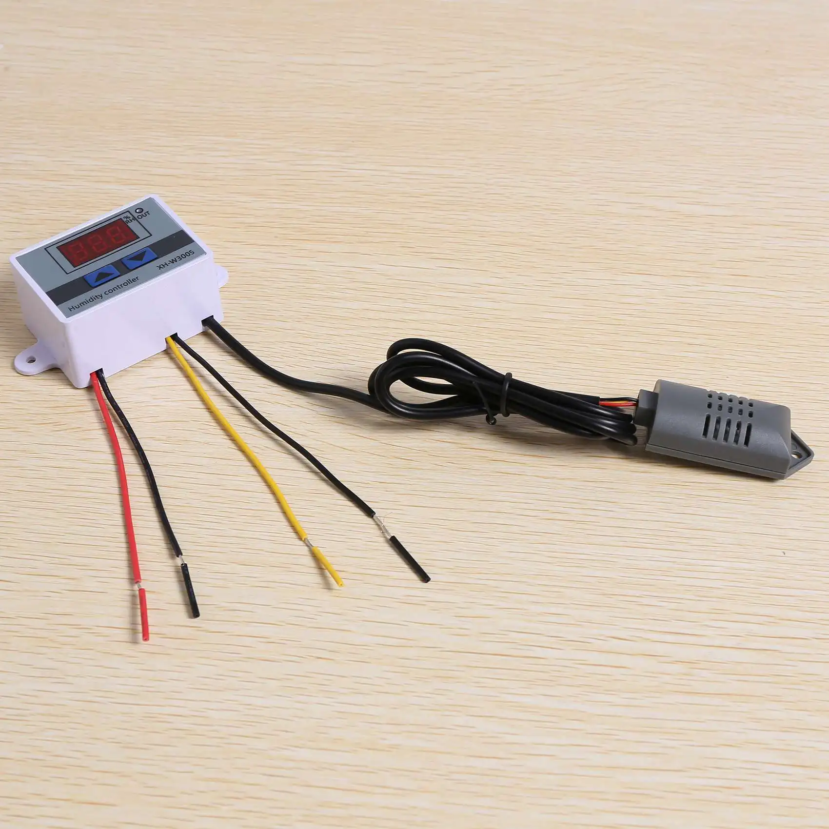 AT44-เครื่องควบคุมความชื้นแบบดิจิตอล ไฮโกรมิเตอร์ สวิตช์ควบคุมความชื้น 0-99%Rh ไฮโกรสแตท พร้อมเซ็นเซอร์วัดความชื้น