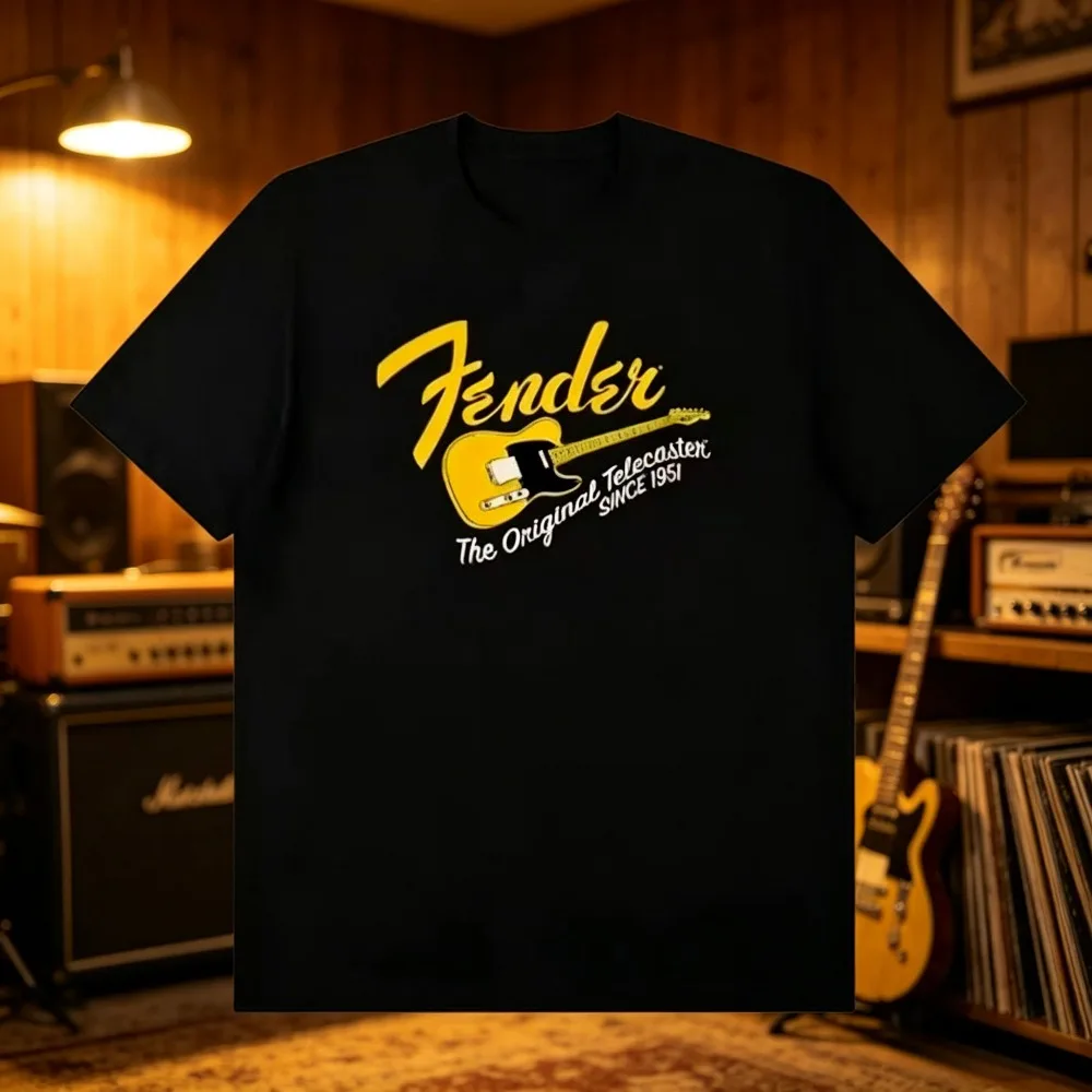 Retro Electric Guitar Art Graphic Men T‑Shirt Vintage Rock Music Short Sleeve Tee For Guitar Enthusiasts Daily Wear