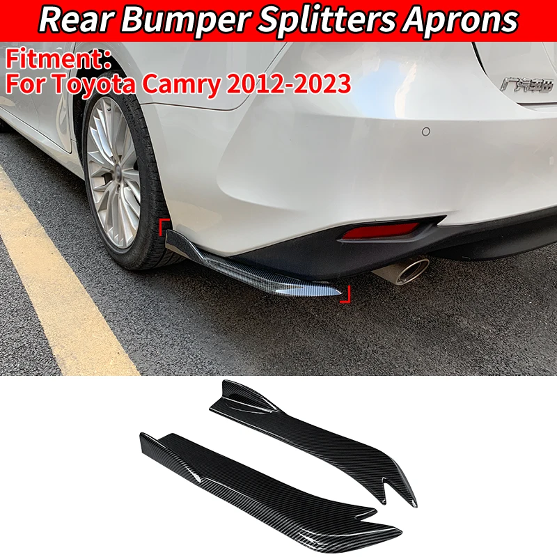 

For Car Camry 2012-2023 Rear Bumper Splitters Aprons Trunk Lip Spoiler Canard Wing Diffuser Wrap Angle Protector ABS Accessories