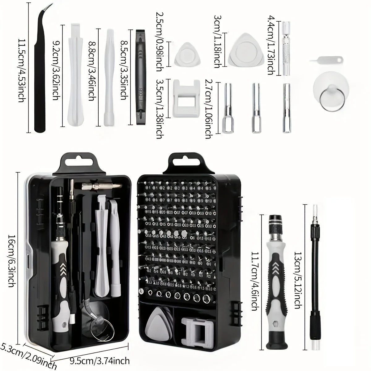 115 in 1 Precision Screwdriver Set 98 Bits Multifunctional Magnetic Repair Tools Kit for Computer Laptop Phone Household Repairs