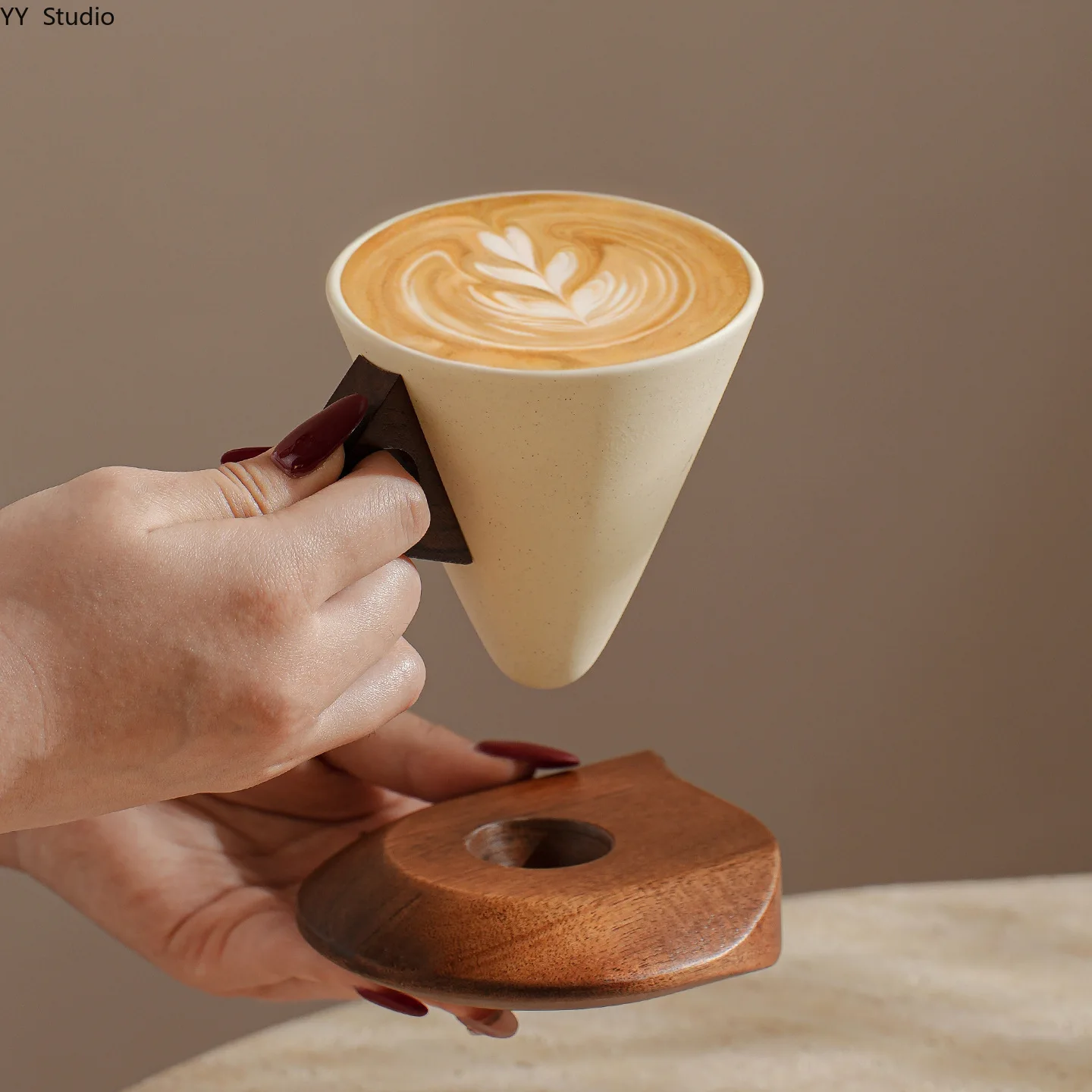 2PCS Coarse Pottery Coffee Cup Couple Ceramic Latte Coffee Mug Set Creative Home Decoration Office Desktop Decoration Mug