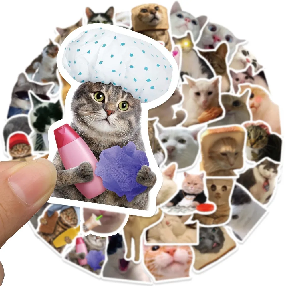 50PCS Cute Cat Stickers Vinyl Waterproof Funny Cats Decals DIY Laptops Water Bottles Phones Decorative Stickers Perfect for Gift