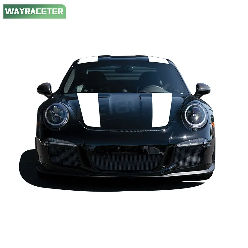 Car Hood Bonnet Stripes Sticker Roof Trunk Body Graphics Carbon Fiber Vinyl Decal For Porsche 911 991 2011-2019 Accessories