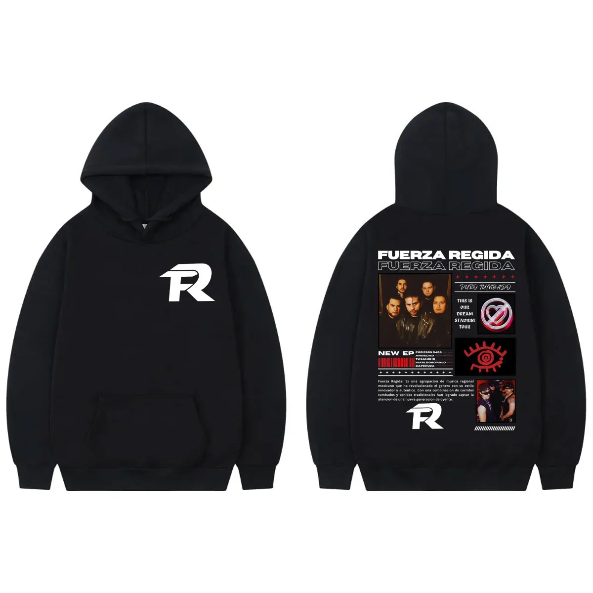 

Fuerza Regida Album Merch Hoodie High Quality Fashion Oversized Pullovers Men Women Casual Fleece Long Sleeve Hooded Sweatshirts