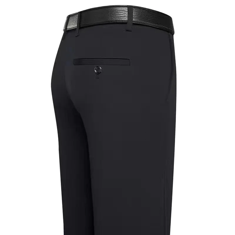 2022 New Men's Dress Pants Trousers Straight Leg Middle-aged Men Trousers Casual Loose Thin Pants for Male Straight High Wais