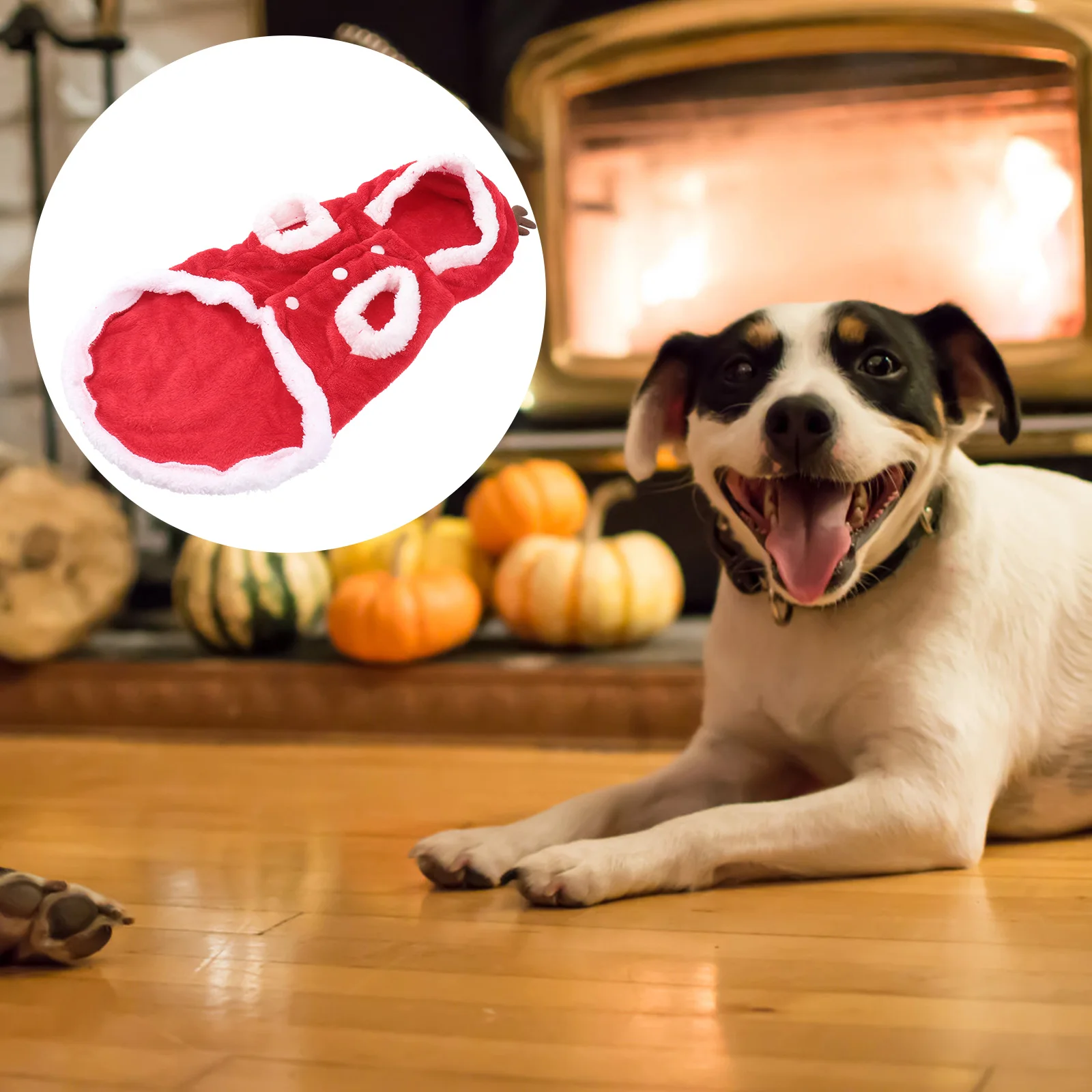 

Christmas Pet Dog Keep Warm Clothes Flannel Elk Pattern Size Xl Autumn Winter Puppy Hooded Coat Festive Pet Clothing