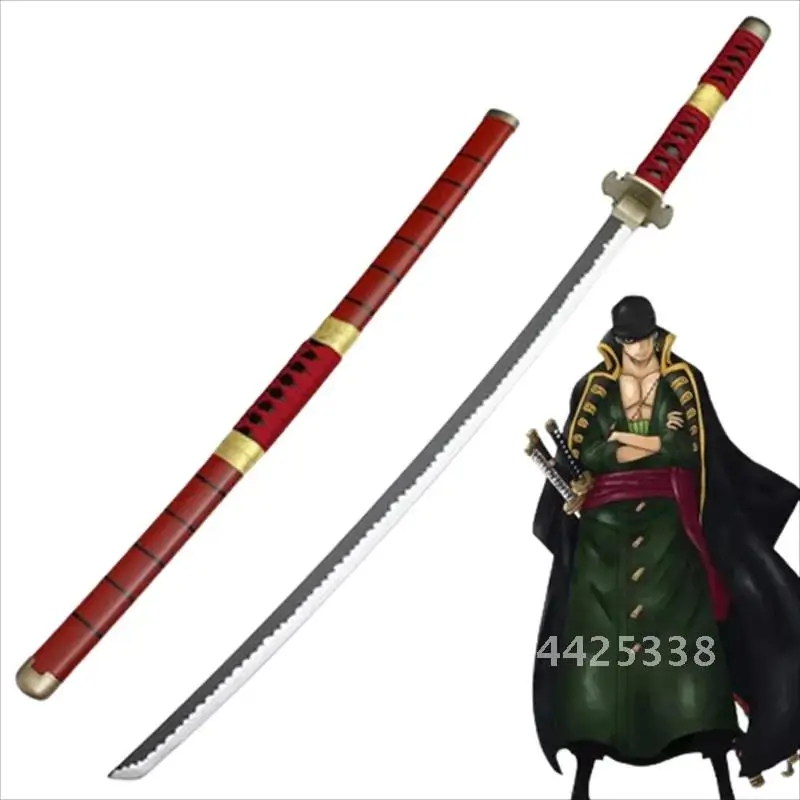 Roronoa Zoro Cosplay épée en bois, accessoire d'arme, coupe fantôme à trois couteaux, Sandai Kitetsu Katana Sauron, 41 po, 104cm