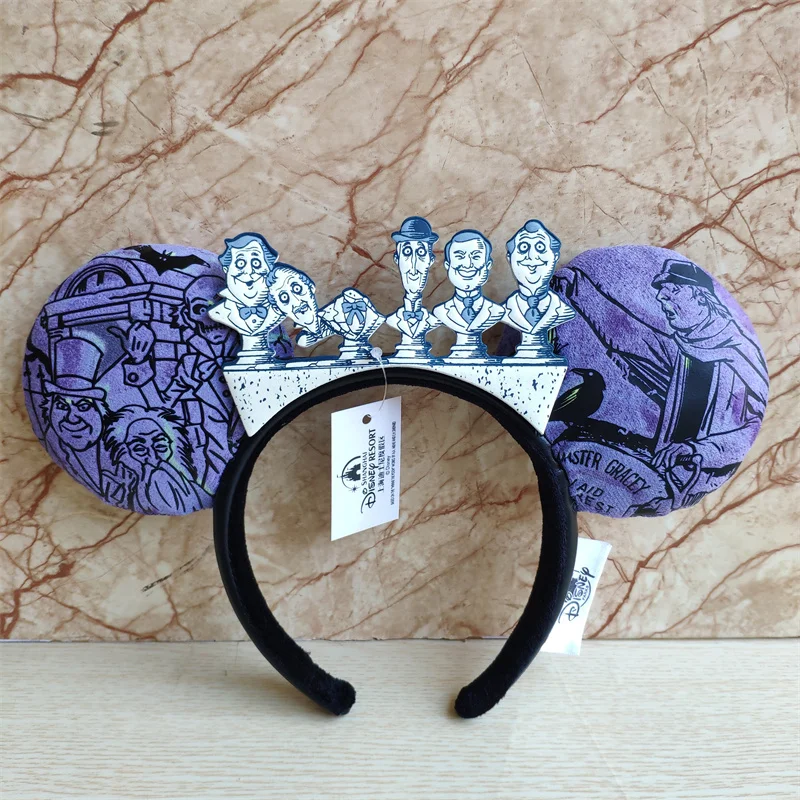 

New Disney Parks The Haunted Mansion Graveyard Halloween Minnie Ears Headband Halloween Costume Bow Knot Hairband Headwear Hair