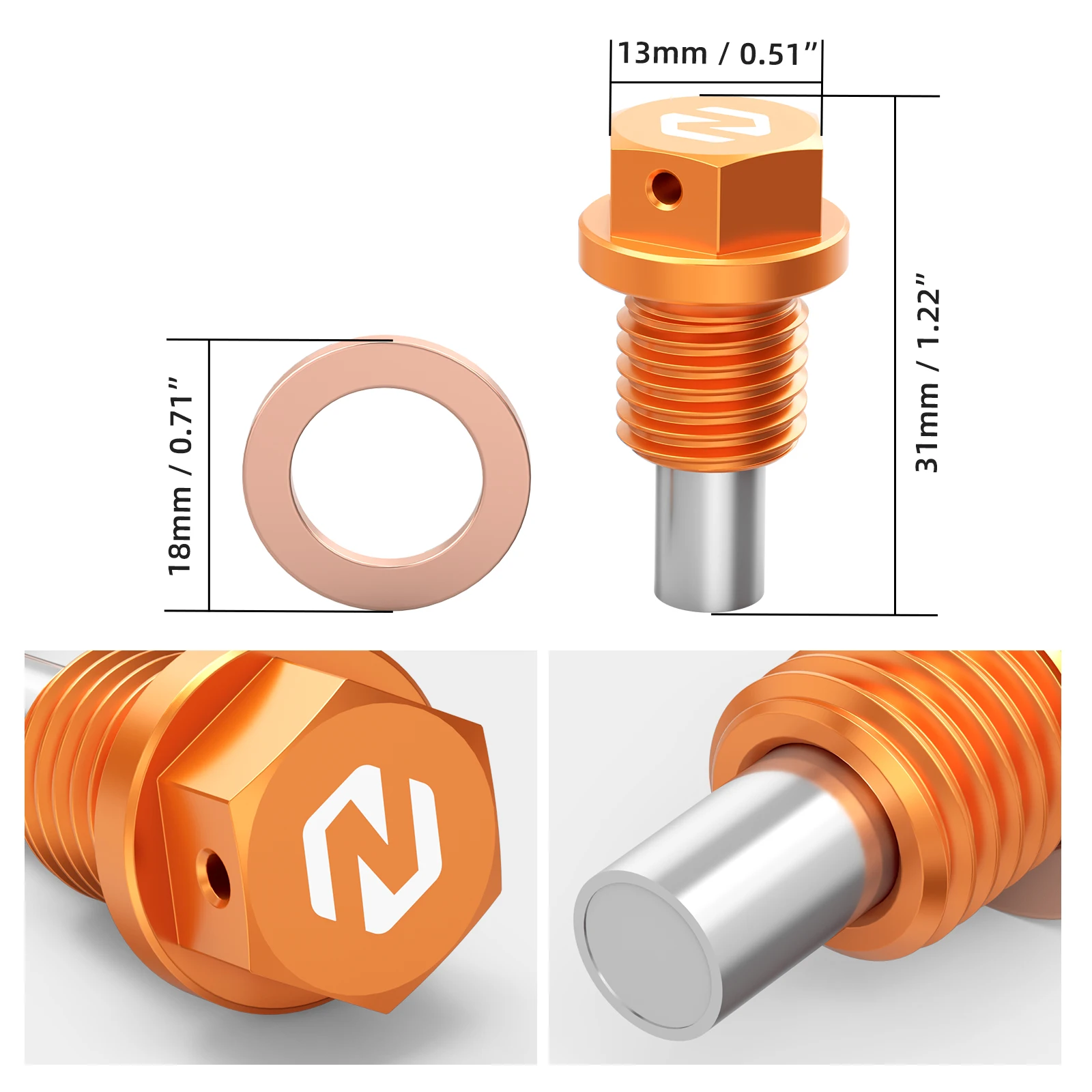 NICECNC For KTM EXC 300 EXC 250 EXCF 350 SXF 450 1998-2025 Magnetic Oil Drain Plug Bolt For Husqvarna TE 300 For GasGas EC 300