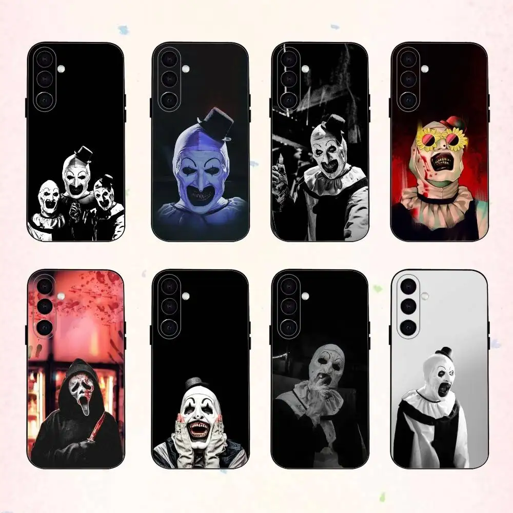 

A-Art the Clown horror T-Terrifier phone Case For Samsung Galaxy A73,A72,A71,A70,A53,A52,A51,Others Soft Black Shell