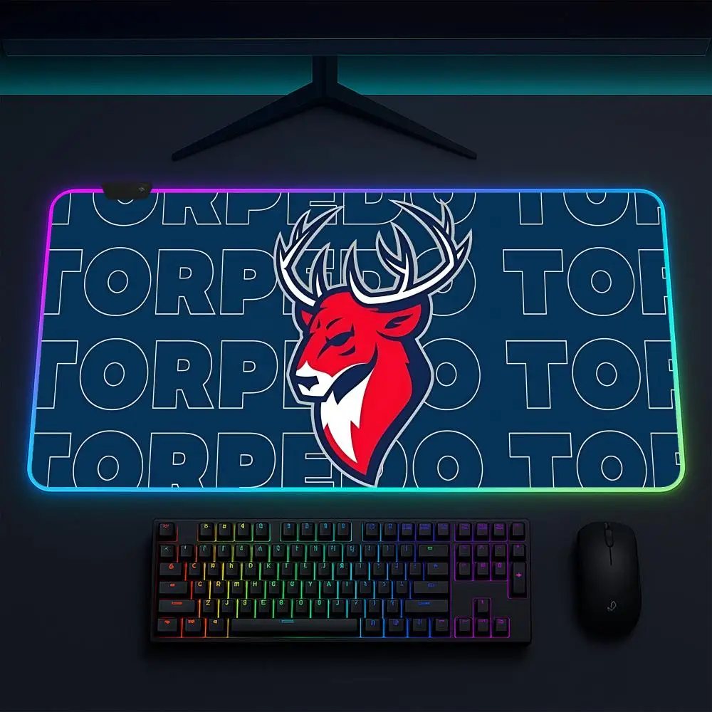 

Torpedo Nizhny Novgorod Mouse Pad Anime Gaming Mouse Pad LED Table Pads Backlit Rubber Desktop XXL RGB Desk Mats