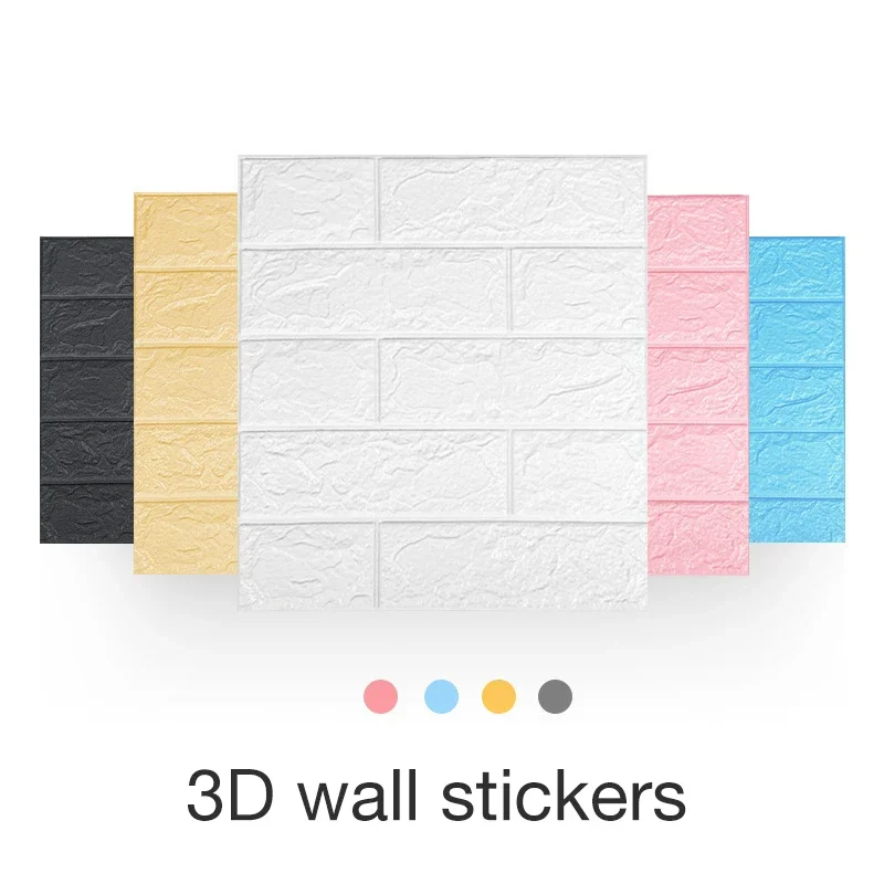 30 Pcs 35*38.5 CM 3D Brick Pattern Wall Sticker Imitation Brick Wall Decoration Waterproof Self Adhesive Wallpaper For Room