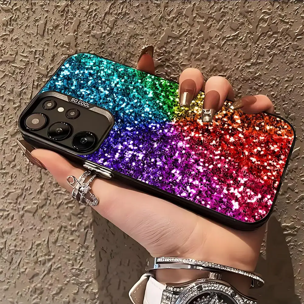 Glitter Shiny Luxury Phone Case for Samsung Galaxy A57 56 55 54 52 37 36 35 34 27 26 25 17 16 5G Colorful Silver Cover