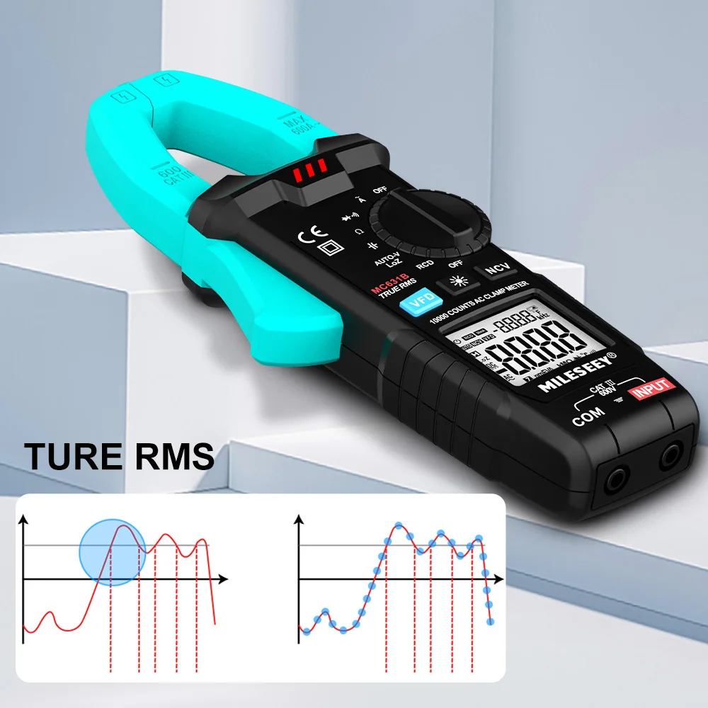 Mileseey Clamp Meter AC DC 600A ,True RMS High Precision Current Meter, 10000 Counts Resistance Frequency Tester