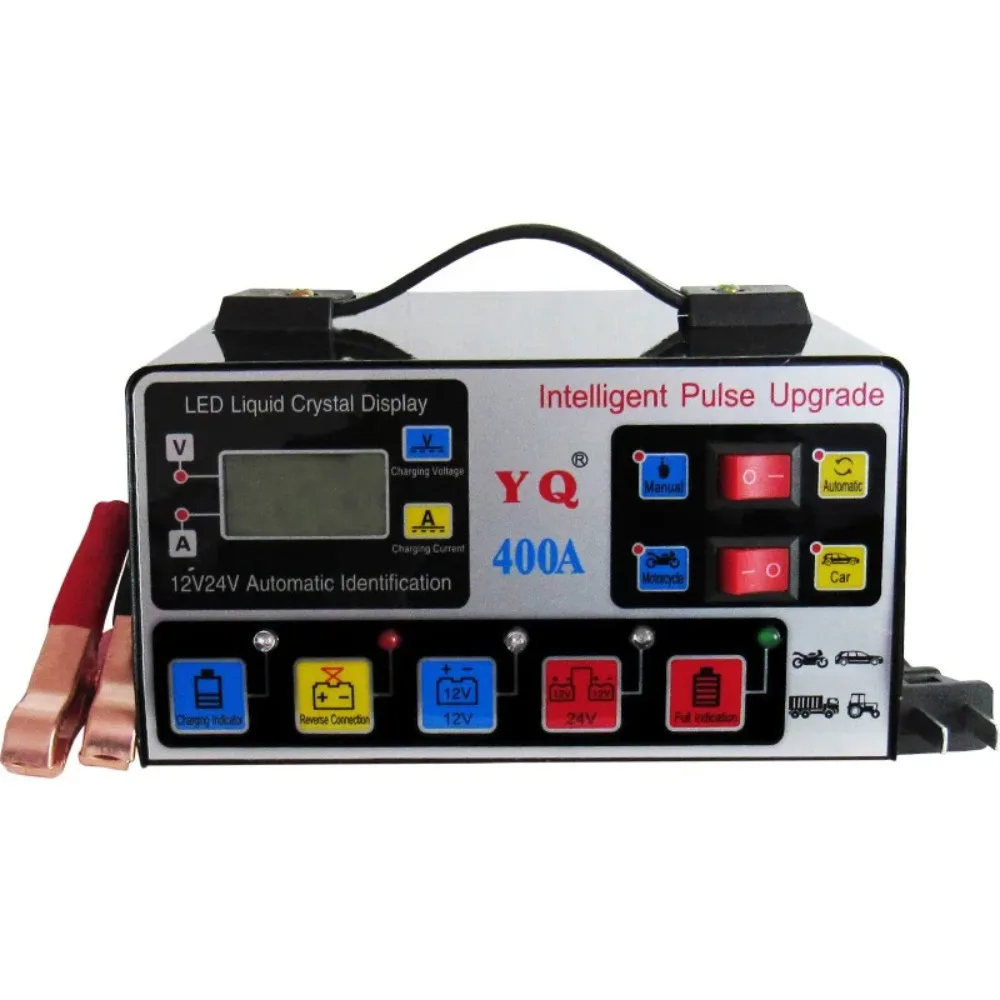 

Auto Motorcycle Automatic Battery Charger Pulse 12v24v Lead Acid Battery High Power LED Display Intelligent Pulse Repair